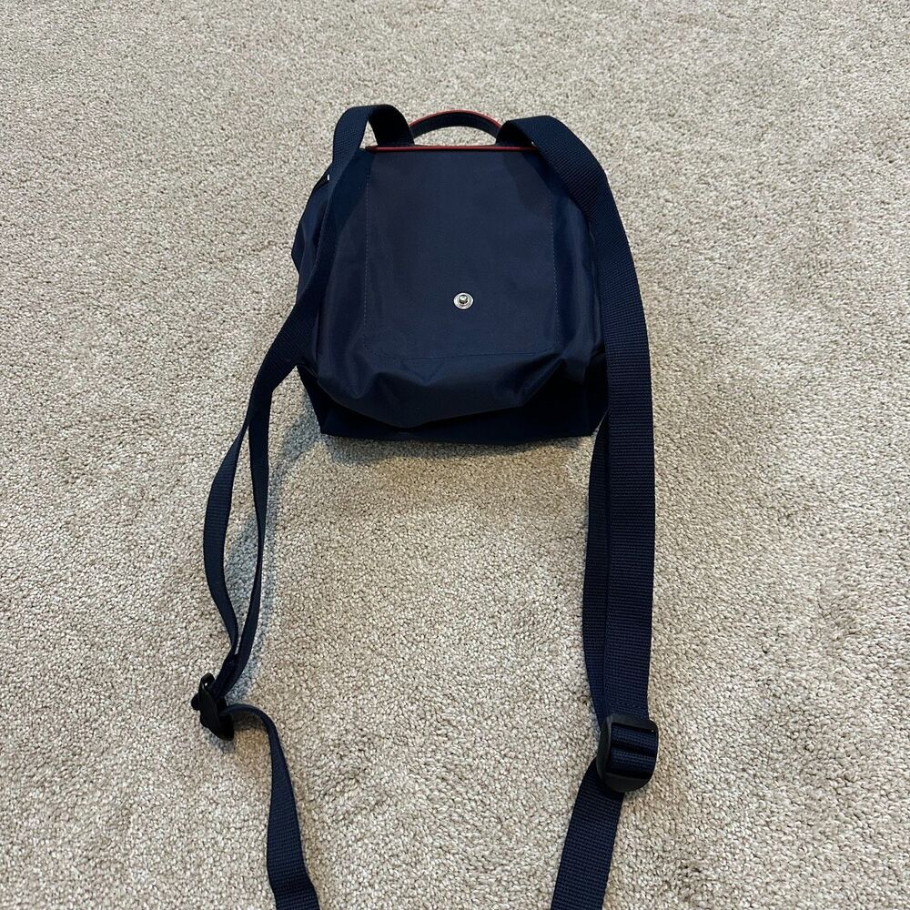 Longchamp Le Pliage Nylon Club Mini Backpack in Navy/Red - Picture 2 of 10